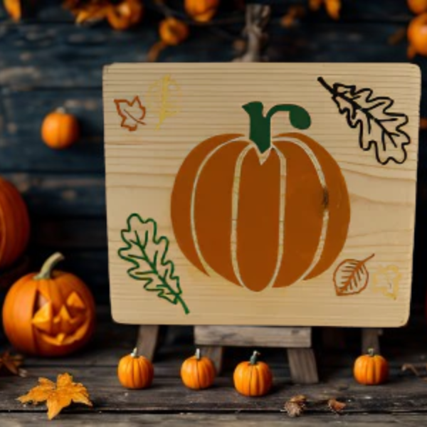 Pumpkin Wall Decor - Wood Accent Handmade