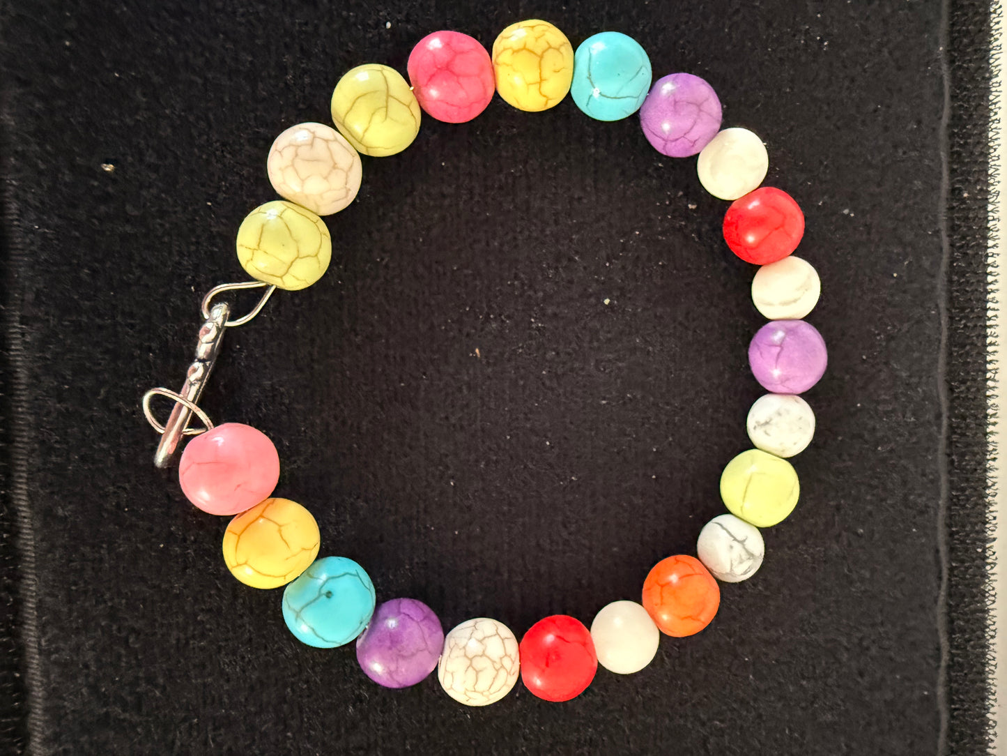 Handmade 8 Inch Colorful Beaded Wire Bracelet for Women – One of a Kind