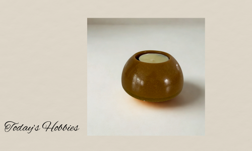 Brown resin candle holder from Today’s Hobbies artistic resin home decor collection