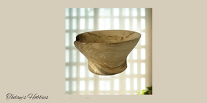 Today’s Hobbies wooden unique home decor bowl with natural grain pattern and rustic finish