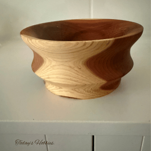 Handcrafted wooden bowl showcasing unique woodworking home decor with natural wood grain and smooth finish