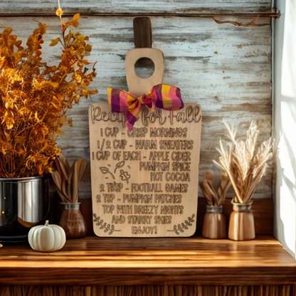 Kitchen Decor Plaque Fall Recipe Handmade