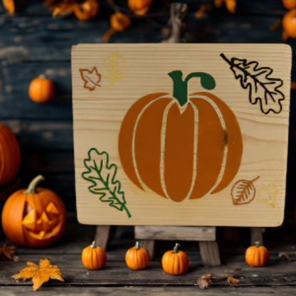 Pumpkin Wall Decor - Wood Accent Handmade