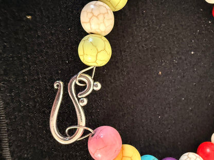 Handmade 8 Inch Colorful Beaded Wire Bracelet for Women – One of a Kind