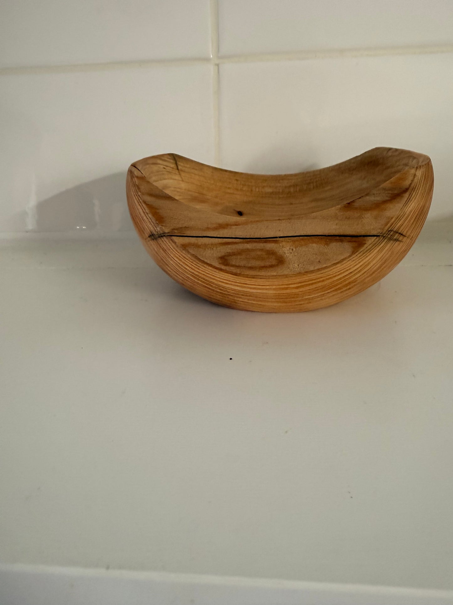 Wooden Crescent Bowl – Unique Handmade Home Decor Centerpiece Handcrafted