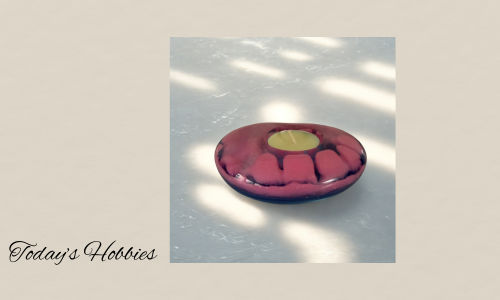 Artistic resin home decor purple round candle holder with smooth glossy finish by Today's Hobbies