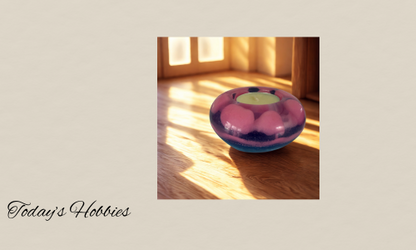 Today's Hobbies artistic resin home decor piece with purple and blue colors on wooden surface