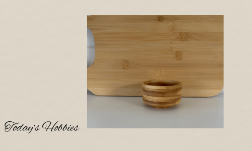 Today's Hobbies bamboo charcuterie board with salsa cup made of smooth bamboo wood