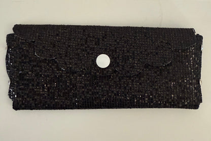 Craft leather colorful handmade glasses pouch in black with button closure from Today’s Hobbies