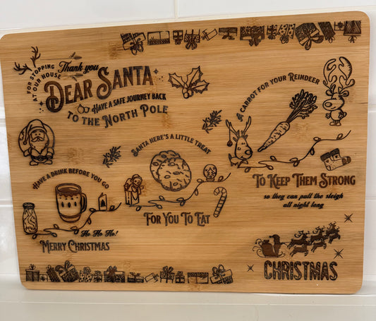 Today's Hobbies funny Christmas cutting board made of wood with holiday-themed engravings