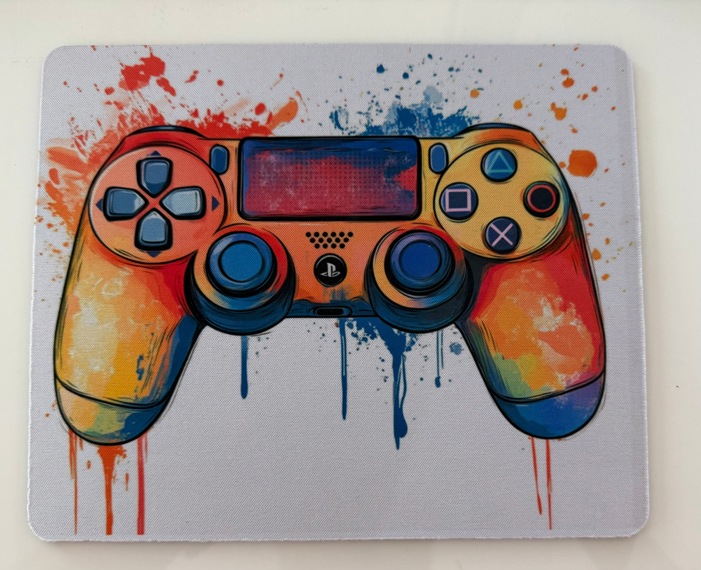 Colorful sublimation mousepad with a vibrant painted game controller design handcrafted gift ideas by Today’s Hobbies