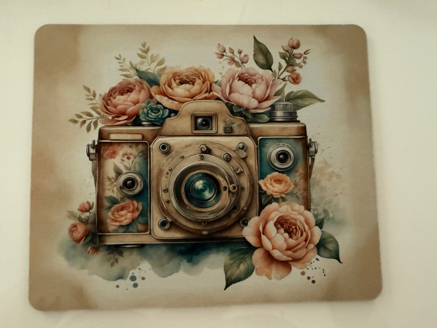 Vintage camera sublimation print with floral design by Today's Hobbies handcrafted gift ideas