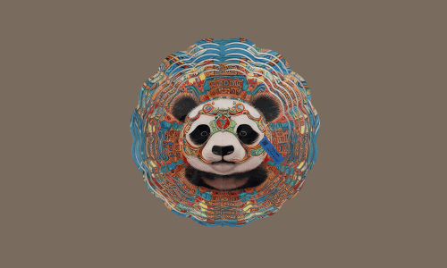 Today's Hobbies decorative tin featuring a colorful panda design outdoor wind spinner with intricate patterns