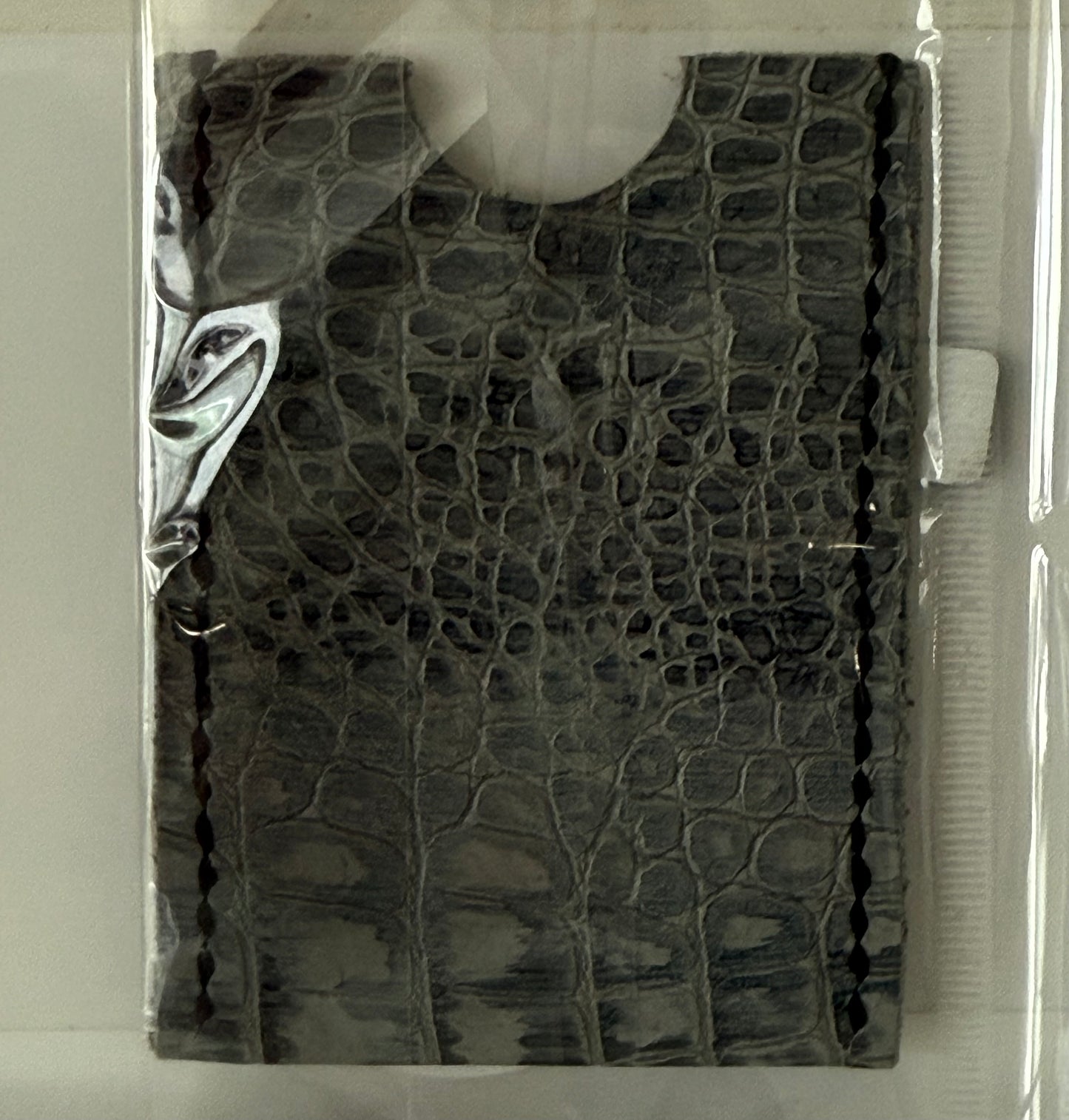Today's Hobbies slim leather card sleeve made of 100 percent cow hide with crocodile texture