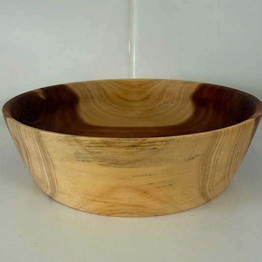 small round wooden bowl for home decor by Today’s Hobbies with natural wood grain finish