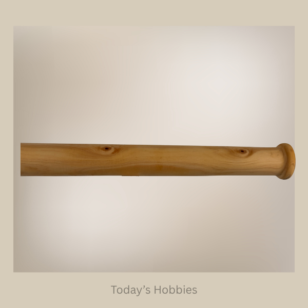 Todays Hobbies handcrafted wooden baton with smooth natural finish and rounded handle