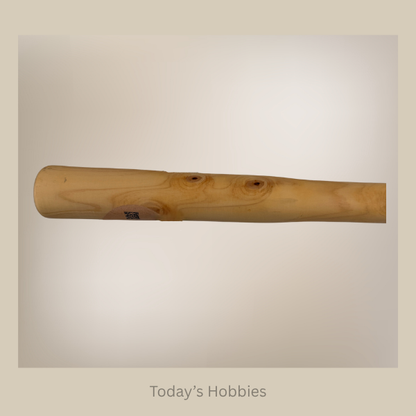 Todays Hobbies handcrafted wooden baton with smooth natural wood finish and visible grain patterns