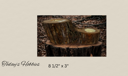 Handmade candle holder for home decor made of natural wood logs by Today’s Hobbies