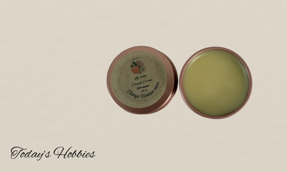 Today's Hobbies hydrating lip balm for chapped lips in round container with natural balm texture
