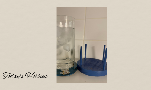 Today's Hobbies resin indoor outdoor decorative drink coasters with glass of iced water on coaster
