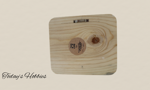 Today's Hobbies wood pet themed welcome plaque showing natural wood grain texture and hanging hook