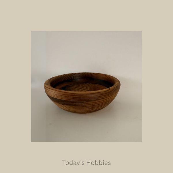 Red cedar home decor bowl made of smooth wood with natural grain pattern by Todays Hobbies