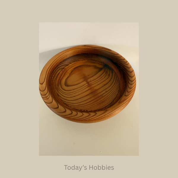 Red cedar home decor bowl by Todays Hobbies showcasing natural wood grain and smooth finish