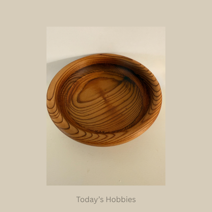 Red cedar home decor bowl by Todays Hobbies showcasing natural wood grain and smooth finish