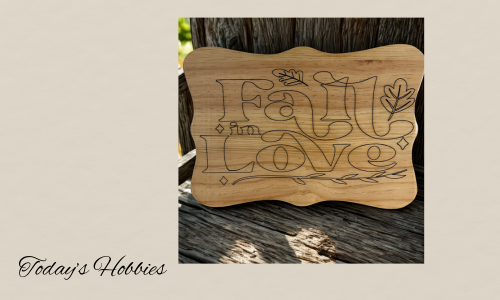 Today's Hobbies rustic fall garden sign made of wood with engraved fall love design