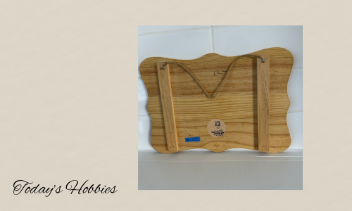 Rustic fall garden sign made of wood by Today’s Hobbies showing the back with hanging string