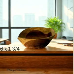 Unique handcrafted home decor gift wooden bowl by Today’s Hobbies displayed on a table with natural light