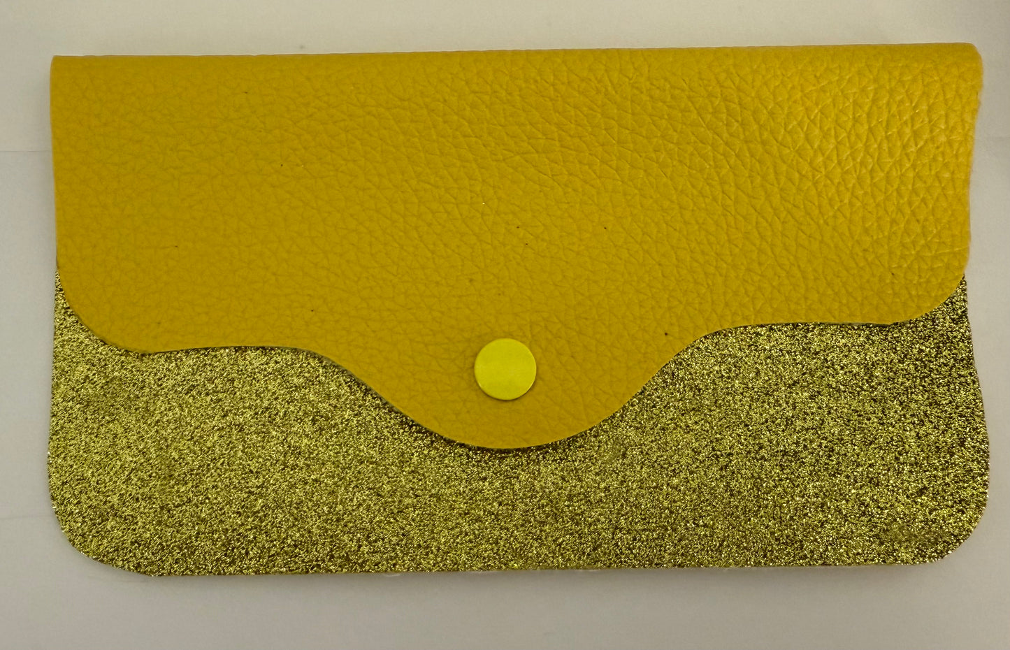 Yellow and gold craft leather wallet from Today’s Hobbies perfect as a unique handmade wallet gift