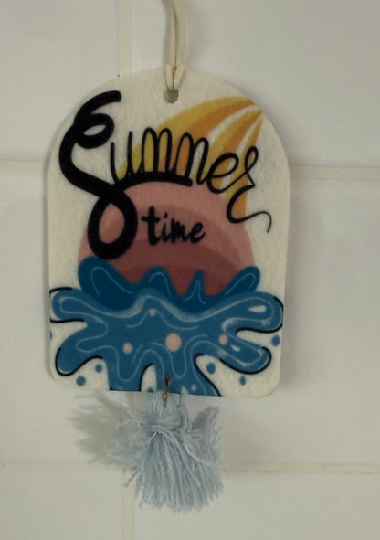 Today's Hobbies sublimation summer time design hanging unique home air freshener decor with tassel