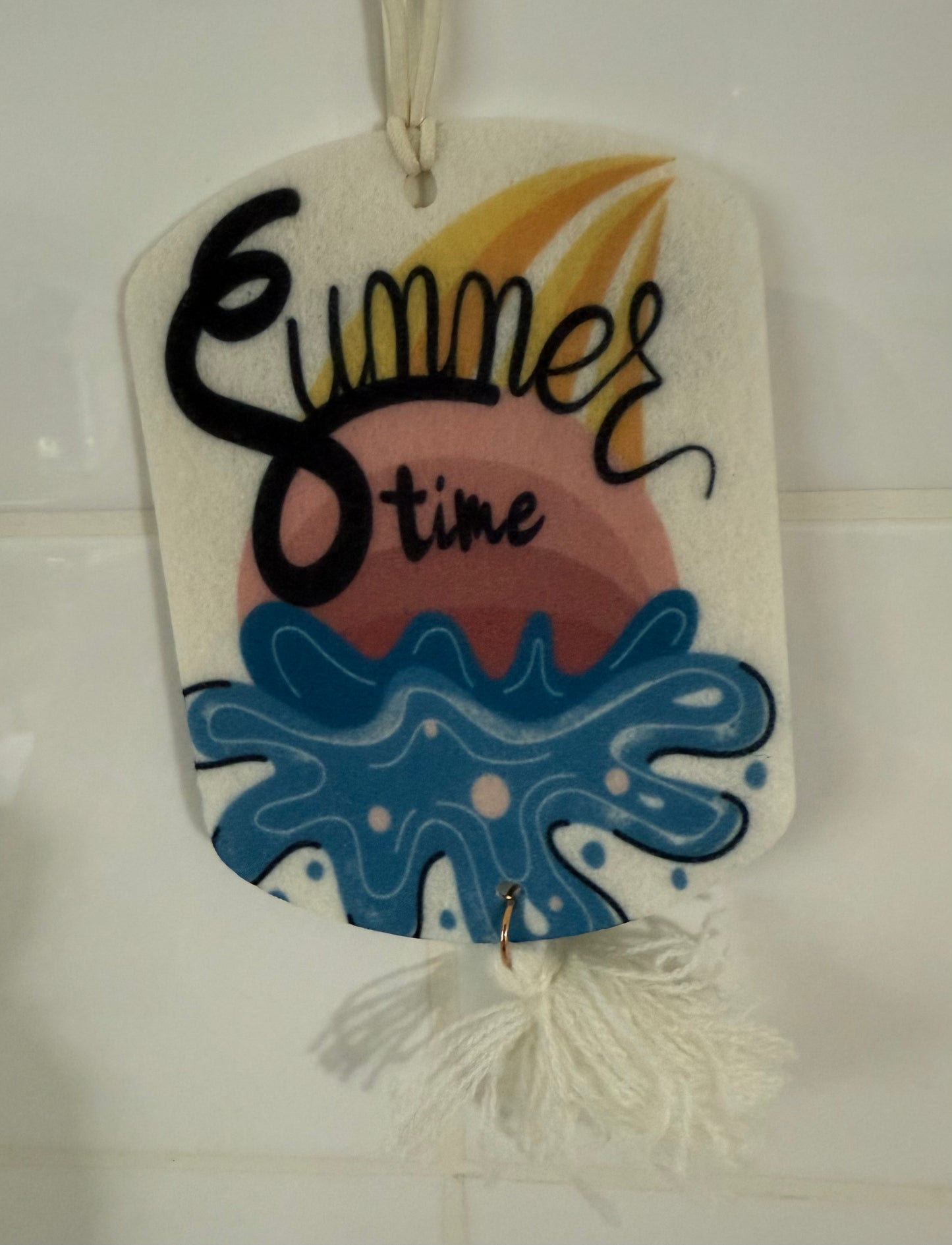Today's Hobbies sublimation unique home air freshener decor with summer time design and tassel