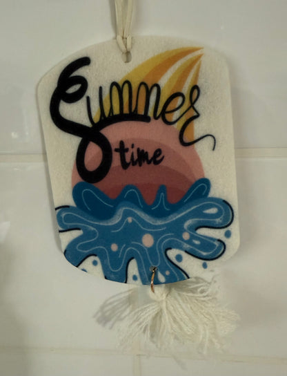 Today's Hobbies sublimation unique home air freshener decor with summer time design and tassel